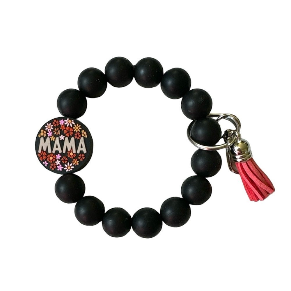 Mama Black Silicone Wristlet